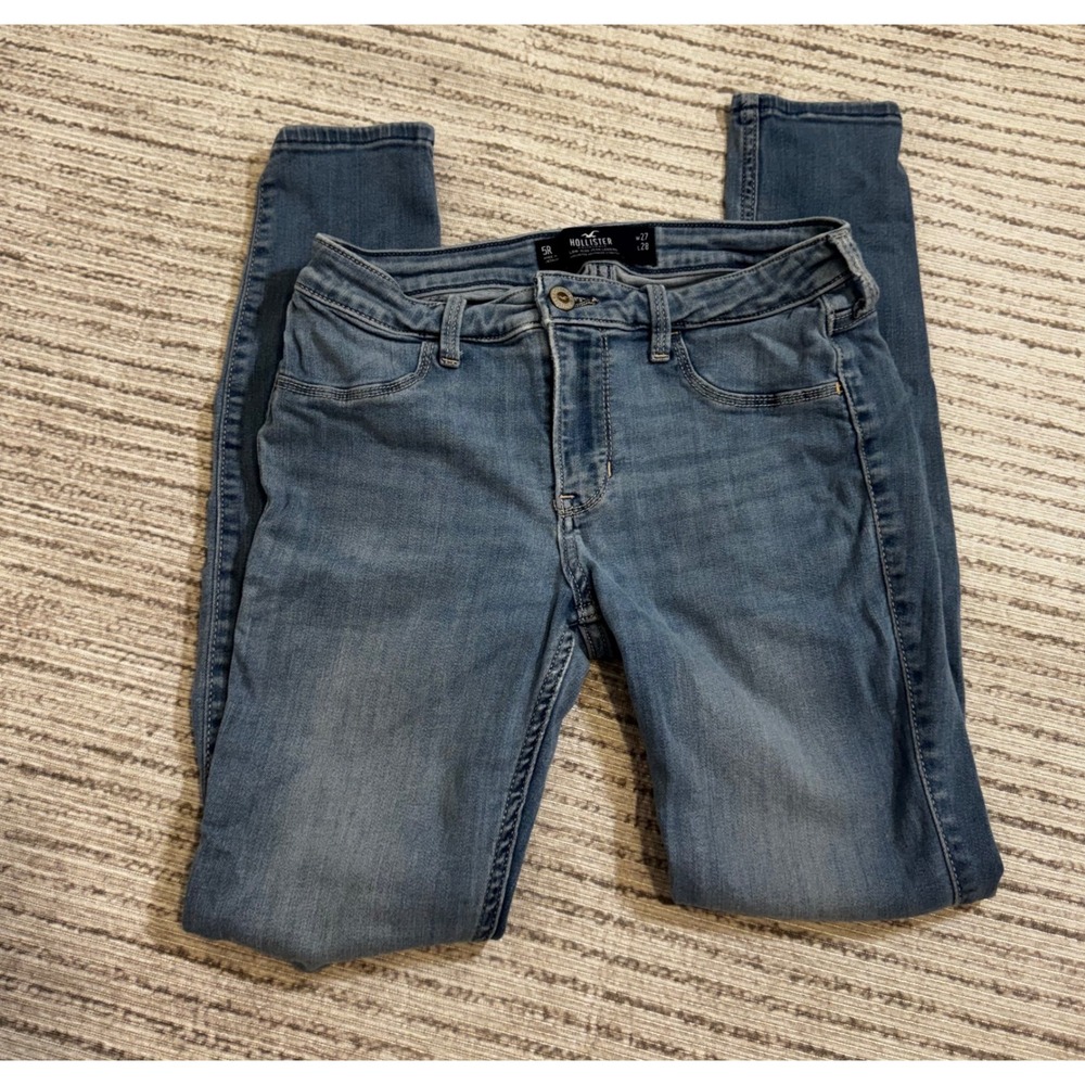 Hollister Low Rise Jean Legging Distressed Skinny Jeans Blue 5R W27 L28